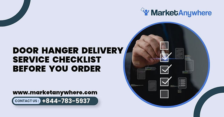 Blog image showing door hanger delivery service planning for door hanger delivery service checklist before you order
