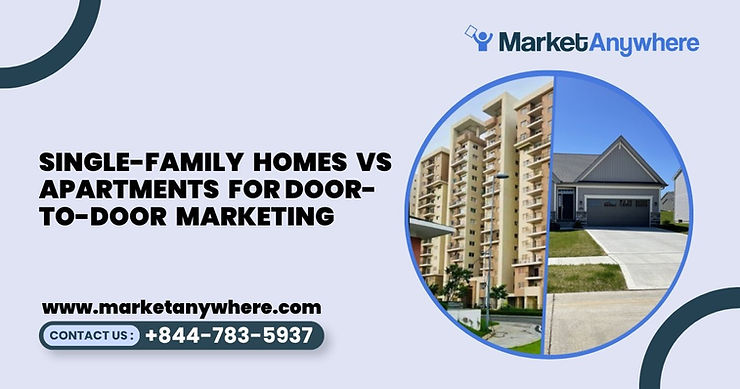 Blog image showing door-to-door marketing planning for single-family homes vs apartments for door-to-door marketing