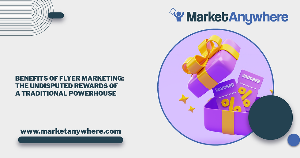Illustration accompanying The 10 Proven Benefits of Flyer Marketing: The Undisputed Rewards of a Traditional Powerhouse