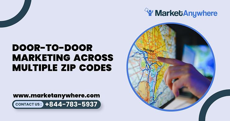 Blog image showing door-to-door marketing planning for door-to-door marketing across multiple zip codes