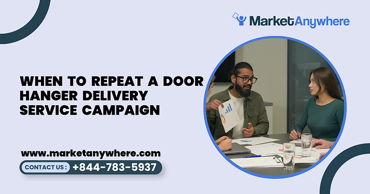 Blog image showing door hanger delivery service planning for when to repeat a door hanger delivery service campaign
