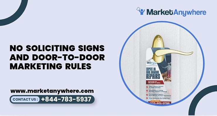 Blog image showing door-to-door marketing planning for no soliciting signs and door-to-door marketing rules