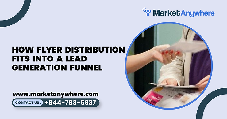 Blog image showing flyer distribution planning for how flyer distribution fits into a lead generation funnel