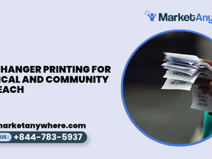 custom door hanger printing visual showing a neutral civic-outreach door hanger template with clear issue, event, disclaimer, and QR-code areas