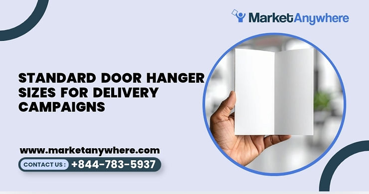 Blog image showing door hanger delivery service planning for standard door hanger sizes for delivery campaigns